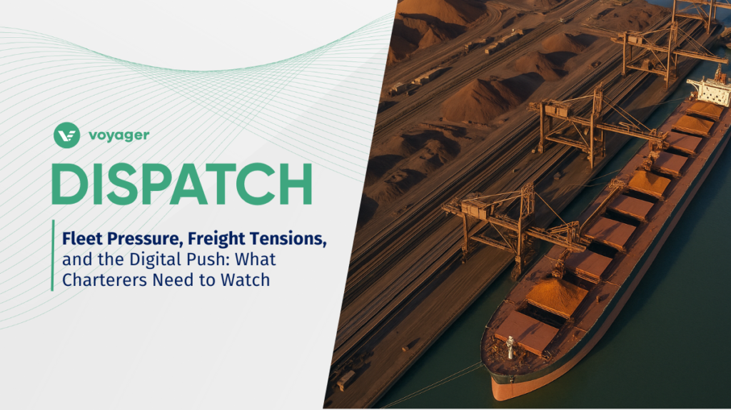 Aerial view of bulk carrier loading copper ore—featured in this week’s analysis on the aging tanker fleet impact and digitalization trends.