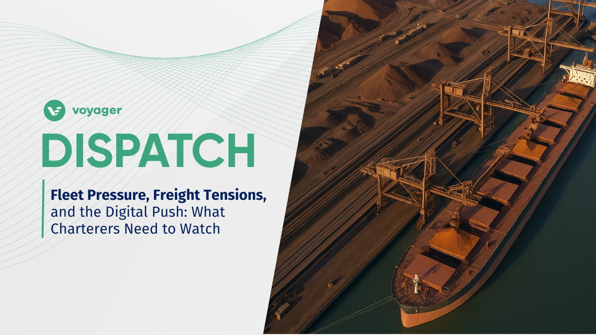 Aerial view of bulk carrier loading copper ore—featured in this week’s analysis on the aging tanker fleet impact and digitalization trends.