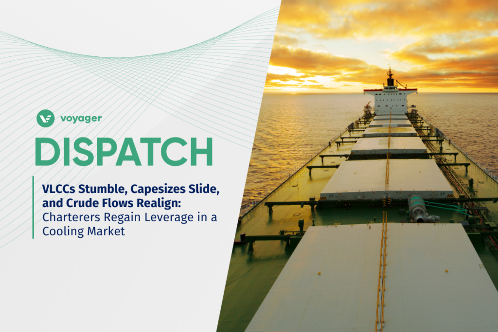 Bulk carrier vessel at sea during sunset, symbolizing global shipping market outlook for bulk charterers in Q3 2025.